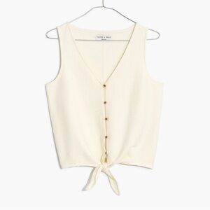 Madewell Texture & Thread Button-Front Tie Tank Top